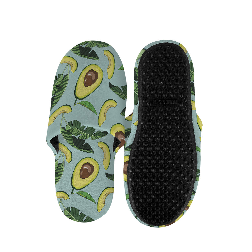 Banana Leaf Avocado Pattern Print Slippers