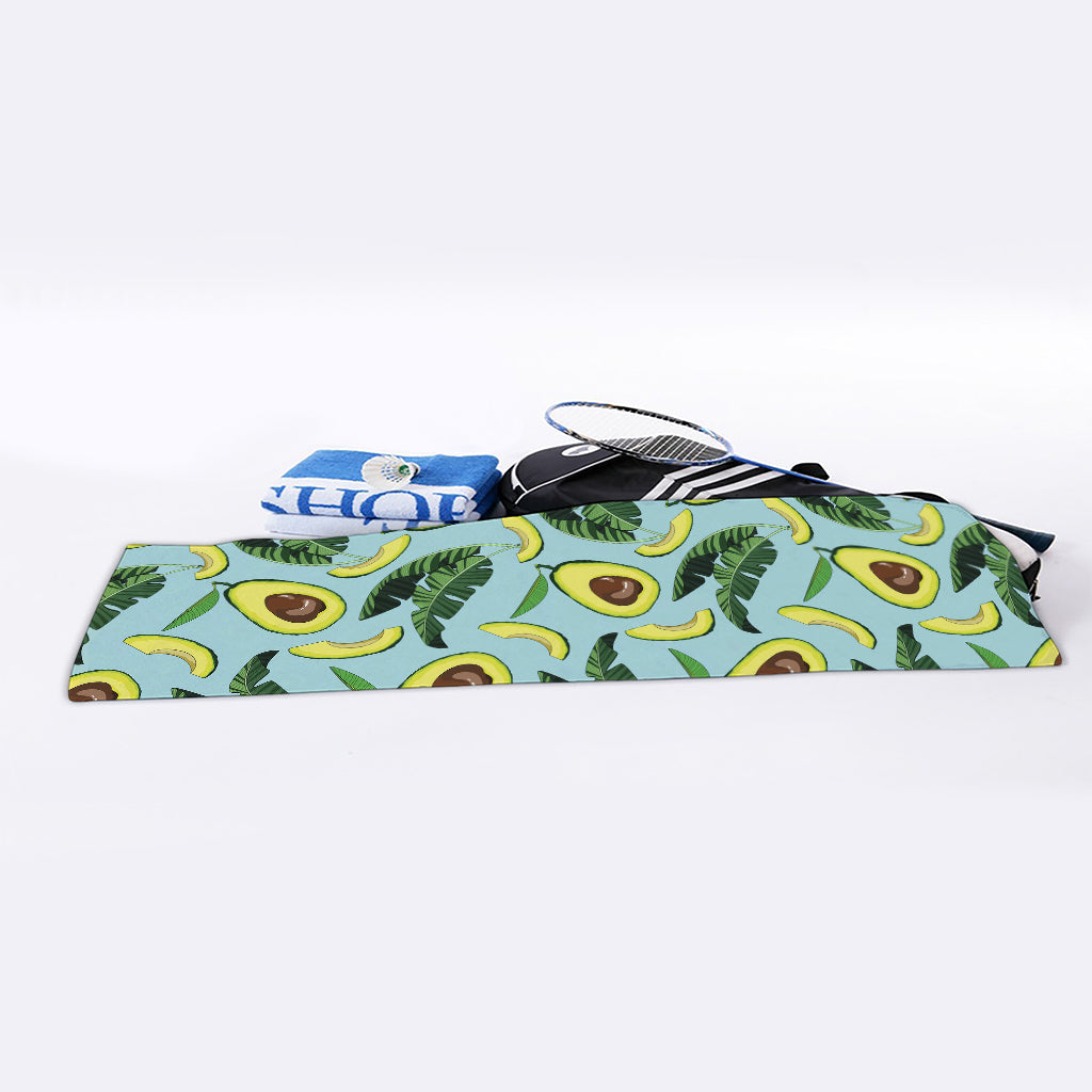 Banana Leaf Avocado Pattern Print Sports Towel