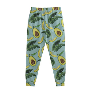 Banana Leaf Avocado Pattern Print Sweatpants