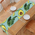 Banana Leaf Avocado Pattern Print Table Runner