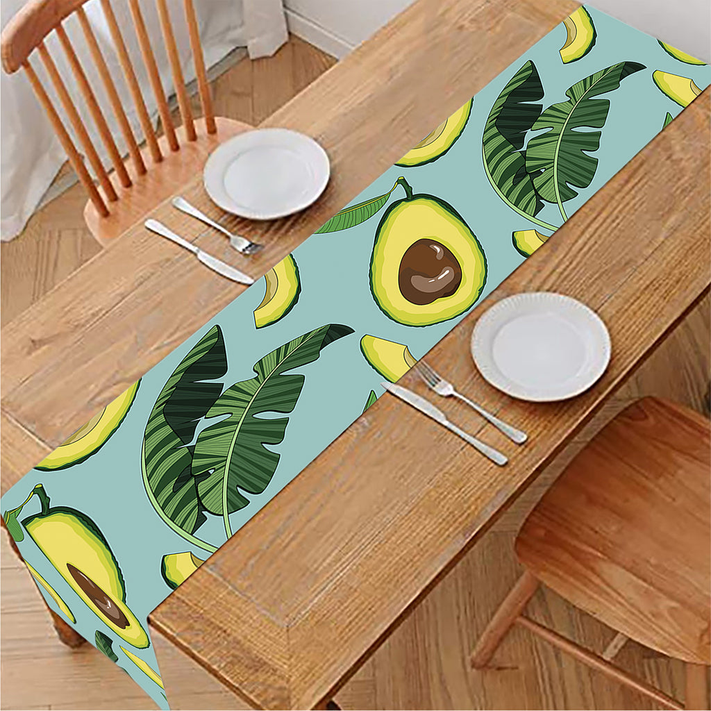 Banana Leaf Avocado Pattern Print Table Runner