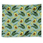 Banana Leaf Avocado Pattern Print Tapestry