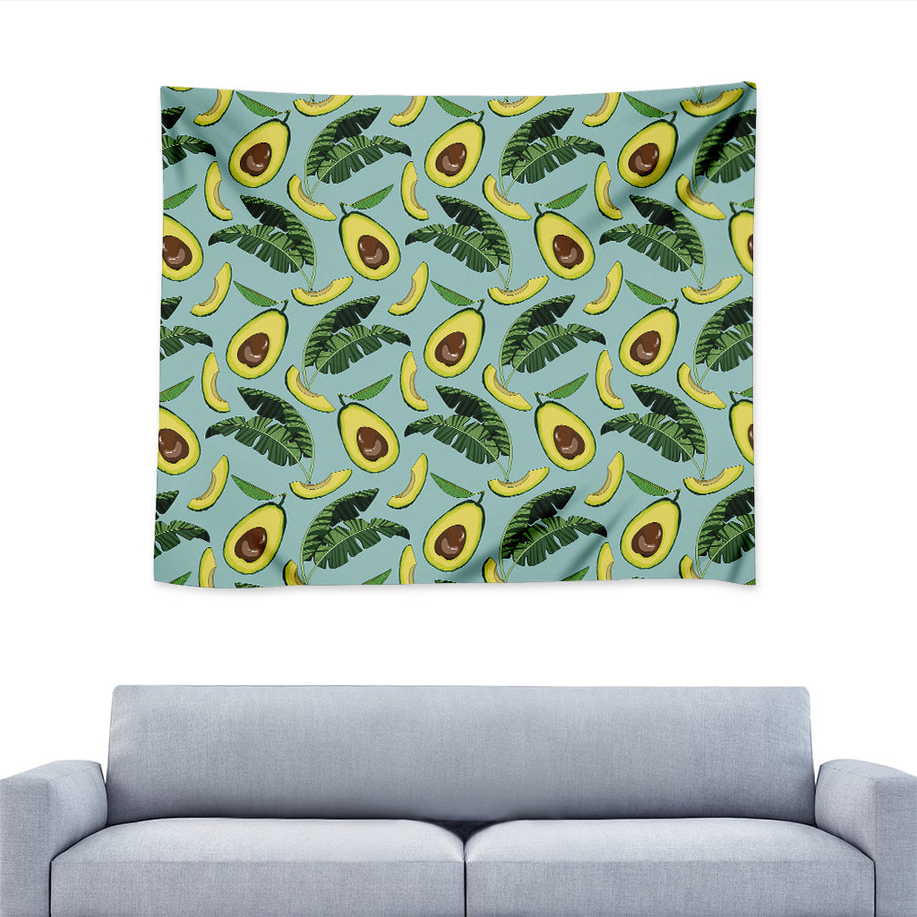 Banana Leaf Avocado Pattern Print Tapestry