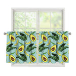 Banana Leaf Avocado Pattern Print Tier Curtains