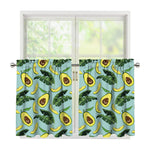 Banana Leaf Avocado Pattern Print Tier Curtains