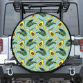 Banana Leaf Avocado Pattern Print Tire Cover