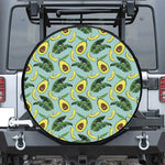 Banana Leaf Avocado Pattern Print Tire Cover