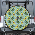 Banana Leaf Avocado Pattern Print Tire Cover With Camera Hole