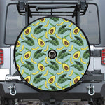 Banana Leaf Avocado Pattern Print Tire Cover With Camera Hole