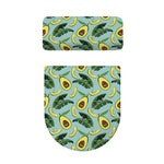 Banana Leaf Avocado Pattern Print Toilet Lid And Tank Cover Set