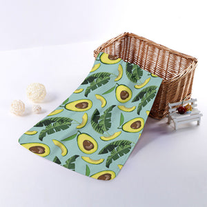 Banana Leaf Avocado Pattern Print Towel