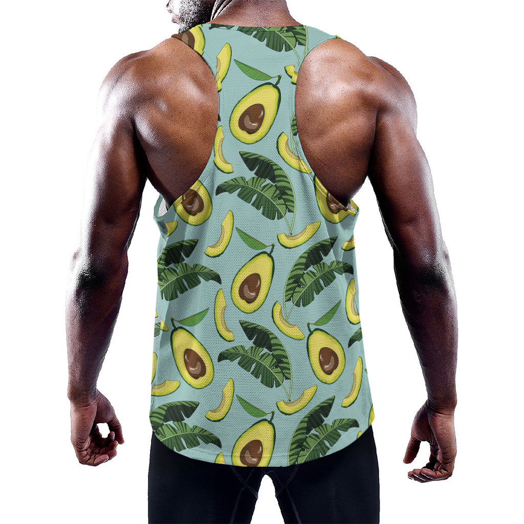 Banana Leaf Avocado Pattern Print Training Tank Top