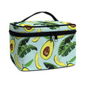 Banana Leaf Avocado Pattern Print Travel Makeup Bag