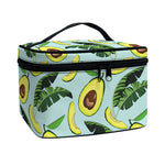 Banana Leaf Avocado Pattern Print Travel Makeup Bag