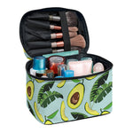Banana Leaf Avocado Pattern Print Travel Makeup Bag