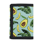 Banana Leaf Avocado Pattern Print Trifold Wallet
