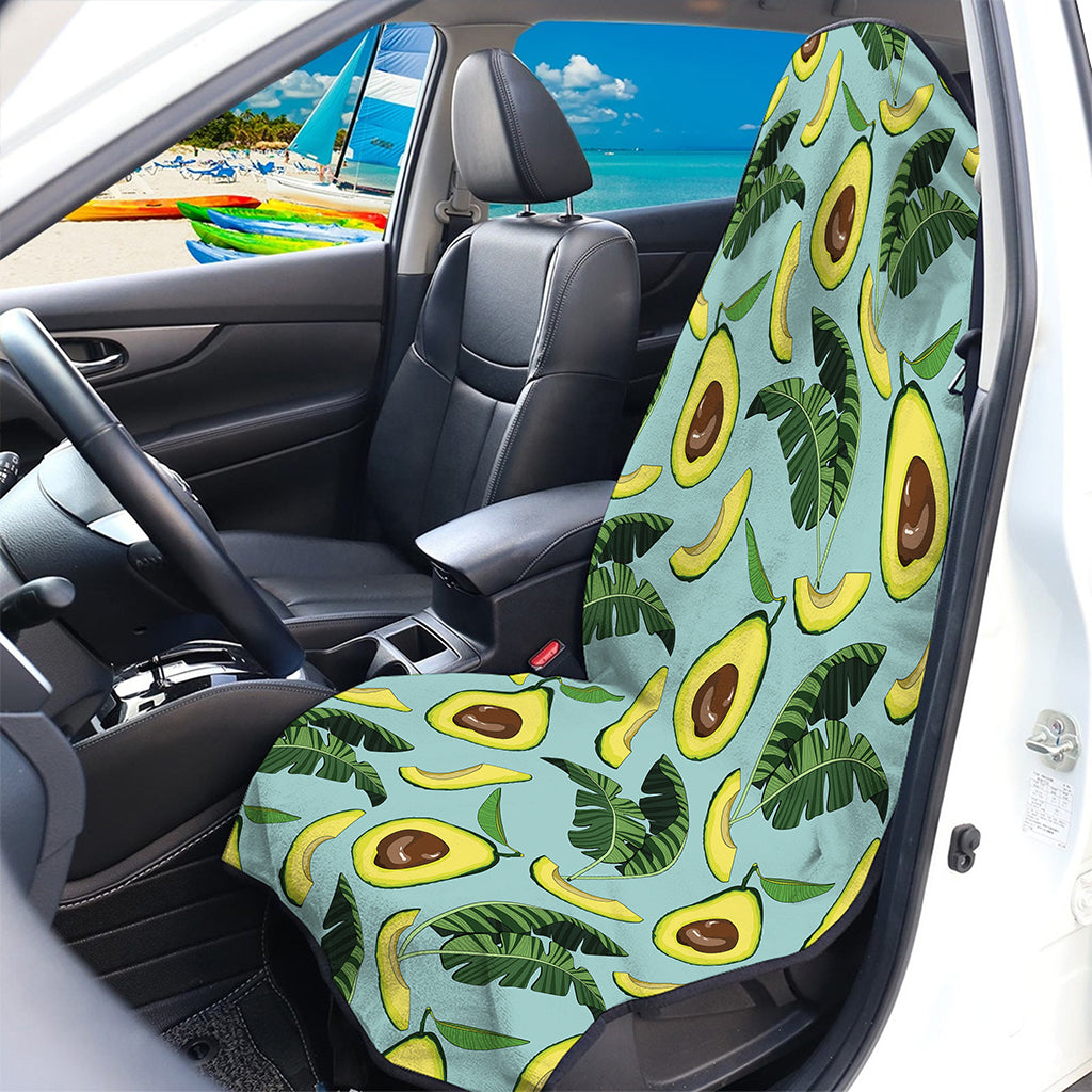Banana Leaf Avocado Pattern Print Waterproof Car Seat Cover