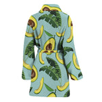 Banana Leaf Avocado Pattern Print Women's Bathrobe