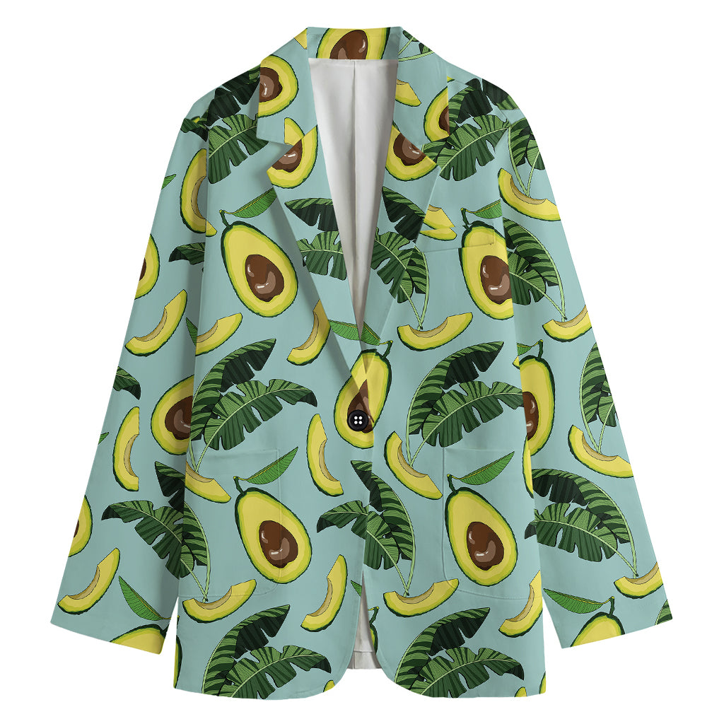 Banana Leaf Avocado Pattern Print Women's Blazer