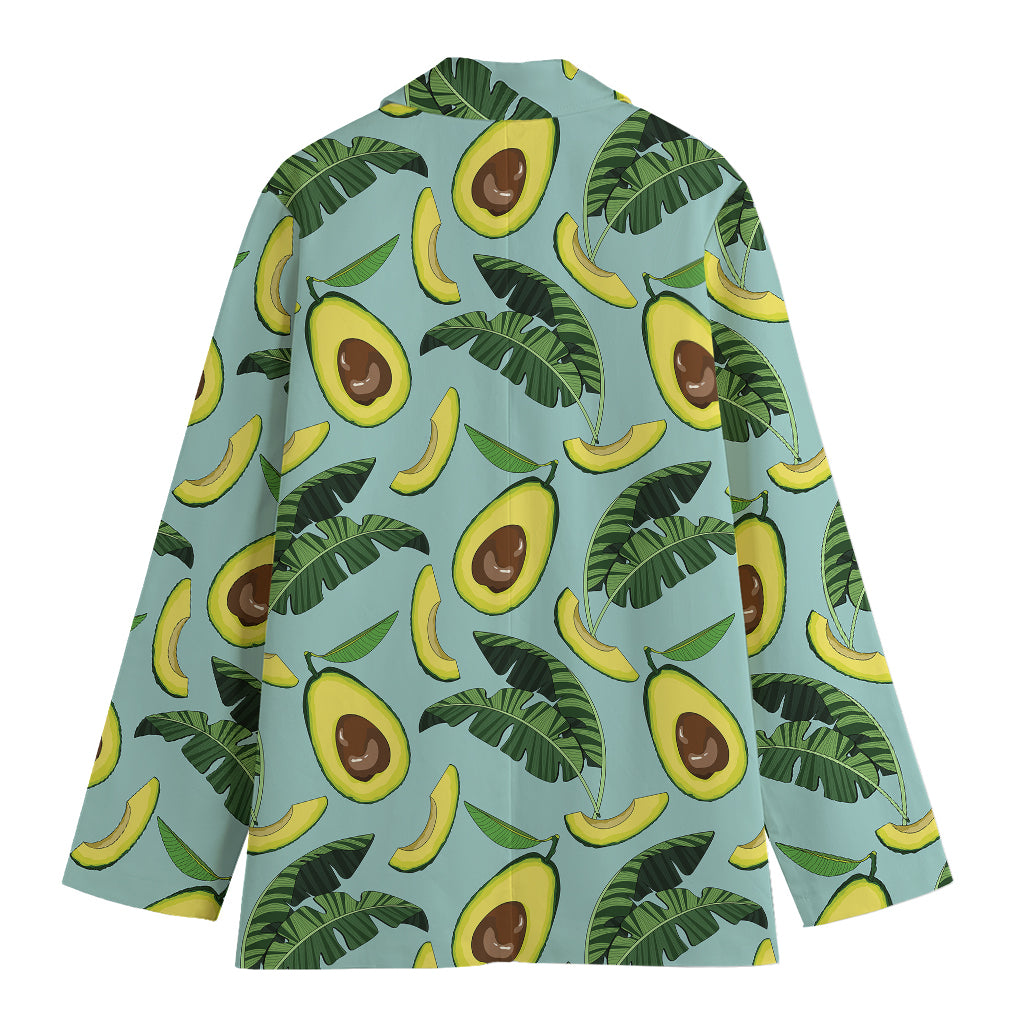 Banana Leaf Avocado Pattern Print Women's Blazer