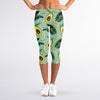 Banana Leaf Avocado Pattern Print Women's Capri Leggings