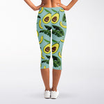 Banana Leaf Avocado Pattern Print Women's Capri Leggings