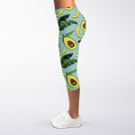 Banana Leaf Avocado Pattern Print Women's Capri Leggings