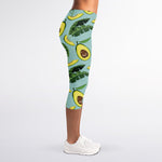 Banana Leaf Avocado Pattern Print Women's Capri Leggings