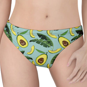 Banana Leaf Avocado Pattern Print Women's Thong