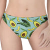 Banana Leaf Avocado Pattern Print Women's Thong