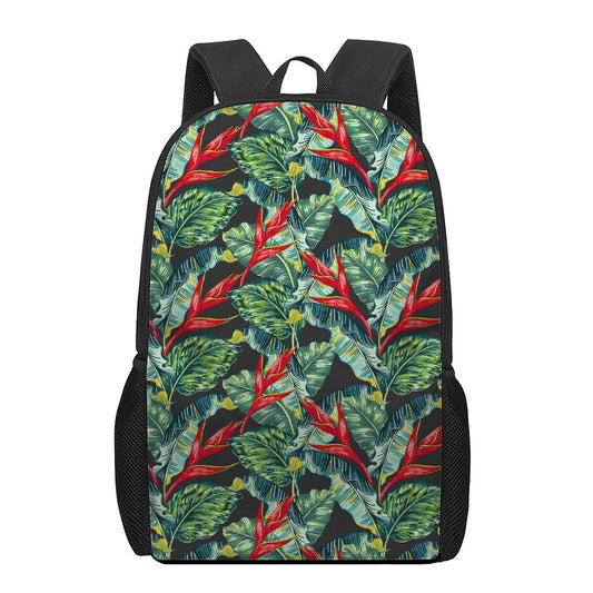 Banana Leaf Hawaiian Pattern Print 17 Inch Backpack
