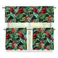 Banana Leaf Hawaiian Pattern Print 3 Piece Kitchen Curtains
