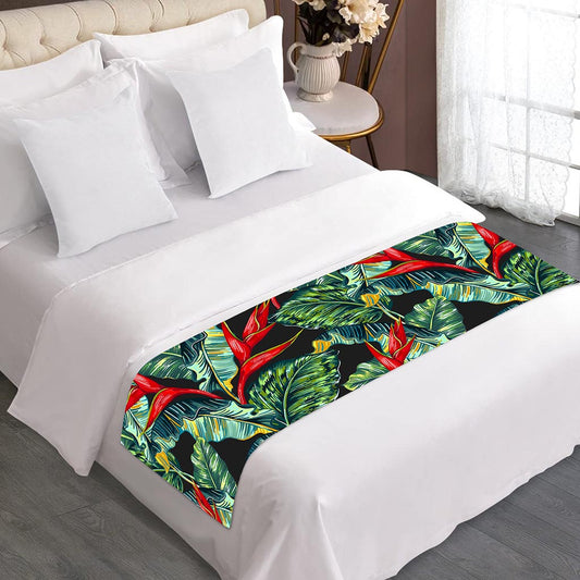 Banana Leaf Hawaiian Pattern Print Bed Runner