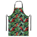 Banana Leaf Hawaiian Pattern Print Bib Apron With Pocket