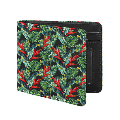 Banana Leaf Hawaiian Pattern Print Bifold Wallet