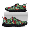 Banana Leaf Hawaiian Pattern Print Black Running Shoes