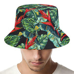 Banana Leaf Hawaiian Pattern Print Bucket Hat