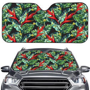 Banana Leaf Hawaiian Pattern Print Car Windshield Sun Shade