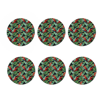 Banana Leaf Hawaiian Pattern Print Coaster Set