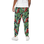 Banana Leaf Hawaiian Pattern Print Cotton Pants