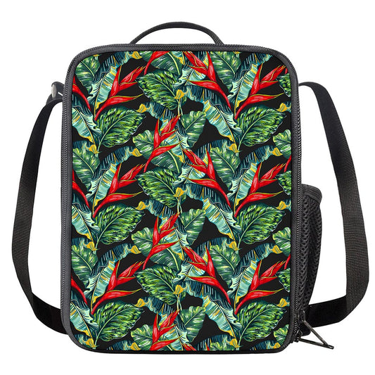 Banana Leaf Hawaiian Pattern Print Crossbody Lunch Bag