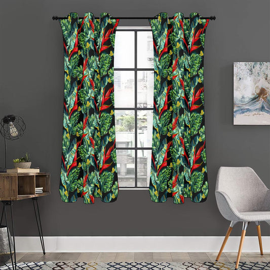 Banana Leaf Hawaiian Pattern Print Curtain