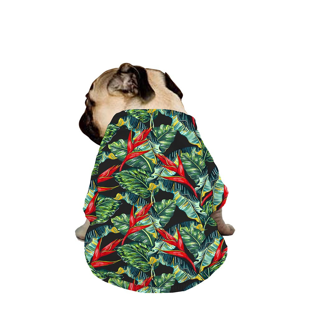 Banana Leaf Hawaiian Pattern Print Dog Zip Up Jacket