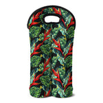 Banana Leaf Hawaiian Pattern Print Double Neoprene Wine Tote