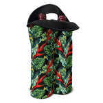 Banana Leaf Hawaiian Pattern Print Double Neoprene Wine Tote