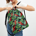 Banana Leaf Hawaiian Pattern Print Drawstring Backpack