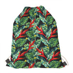 Banana Leaf Hawaiian Pattern Print Drawstring Bag