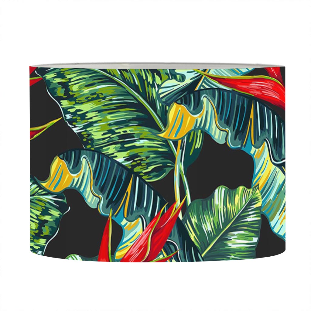 Banana Leaf Hawaiian Pattern Print Drum Lamp Shade