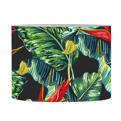 Banana Leaf Hawaiian Pattern Print Drum Lamp Shade