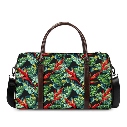 Banana Leaf Hawaiian Pattern Print Duffle Bag